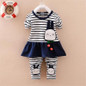 BibiCola Baby Girl Spring Clothing Sets Toddler Girls Cotton Stripe Sport Suit Set Children Kids Casual Clothes Set Baby Clothes