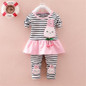 BibiCola Baby Girl Spring Clothing Sets Toddler Girls Cotton Stripe Sport Suit Set Children Kids Casual Clothes Set Baby Clothes