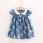 BibiCola Baby Girl Print Dress 2017 New Brand Casual Summer Clothes Toddler Girls Denim color Dresses Baby Kids Cotton Clothing