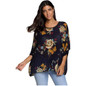 BHflutter 2018 Women Blouse Shirt Plus Size 4XL 5XL 6XL Batwing Sleeve Chiffon Tops Floral Print Casual Summer Blouses Blusas