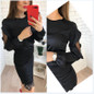 AISORIG 2018 New Fashion Casual Blouse Women O-Neck Full Long lantern Sleeve Hollow Out Mesh Ruffles Blouse Sexy Tops
