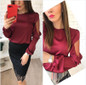 AISORIG 2018 New Fashion Casual Blouse Women O-Neck Full Long lantern Sleeve Hollow Out Mesh Ruffles Blouse Sexy Tops