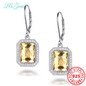 I&amp;zuan 100% 925 Sterling Silver Jewelry Drop Earrings 4.75ct Natural Citrine Luxury Earrings For Women Square Dangle Earring