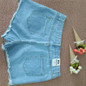 HziriP Fashion Short Jeans Embroidery Floral Women Shorts Denim Ribbons Cotton Female High Waist Denim Shorts Blue Plus Size