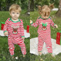 2017 Christmas Baby Girls Boys Clothes Newborn Infant Bebes Striped Romper Kids Christmas Costume Clothing 0-24M