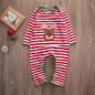2017 Christmas Baby Girls Boys Clothes Newborn Infant Bebes Striped Romper Kids Christmas Costume Clothing 0-24M