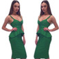 2017 Sexy Winter Bandage Dresses Women Sleeveless Celebrity Party Dress Ruffles Knee Length Vestidos Two Piece Set Bodycon Dress
