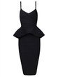 2017 Sexy Winter Bandage Dresses Women Sleeveless Celebrity Party Dress Ruffles Knee Length Vestidos Two Piece Set Bodycon Dress