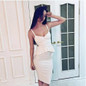 2017 Sexy Winter Bandage Dresses Women Sleeveless Celebrity Party Dress Ruffles Knee Length Vestidos Two Piece Set Bodycon Dress
