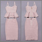 2017 Sexy Winter Bandage Dresses Women Sleeveless Celebrity Party Dress Ruffles Knee Length Vestidos Two Piece Set Bodycon Dress