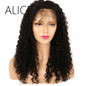 ALICE 150 Density Lace Frontal Wigs Pre Plucked Natural Color Kinky Curly Remy Hair Brazilian Lace Front Wigs 8-24 Inches