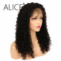 ALICE 150 Density Lace Frontal Wigs Pre Plucked Natural Color Kinky Curly Remy Hair Brazilian Lace Front Wigs 8-24 Inches