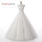 Vivian's Bridal Beaded Sequin A Line Lace Wedding Dress 2016 Weeding Tulle Cap Sleeve Long Wedding Gown WD3312