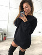 VITIANA Women Casual Hoodies Dress Female Autumn Black Long Sleeve Loose Hoodies Sweatshirts Pullover Short Dresses Harajuku