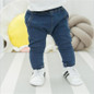 2017 Children Denim Pants Spring Autumn Newborn Baby Boy Girls Solid Ear Cat Jeans Kids Clothes Cotton Kids Casual Trousers A662