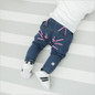 2017 Children Denim Pants Spring Autumn Newborn Baby Boy Girls Solid Ear Cat Jeans Kids Clothes Cotton Kids Casual Trousers A662