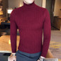 2017 Solid sweaters men high Turtleneck mens sweaters pullover autumn winter knitwear knitted dress male
