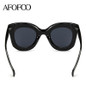 AFOFOO Fashion Cat Eye Sunglasses Luxury Brand Designer Vintage Rivet Women Mirror Sun glasses UV400 Shades Big Frame Eyewear