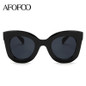 AFOFOO Fashion Cat Eye Sunglasses Luxury Brand Designer Vintage Rivet Women Mirror Sun glasses UV400 Shades Big Frame Eyewear