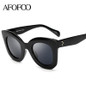AFOFOO Fashion Cat Eye Sunglasses Luxury Brand Designer Vintage Rivet Women Mirror Sun glasses UV400 Shades Big Frame Eyewear