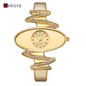 AFFUTE Ladies Fashion Quartz Watch for Women Rhinestone Wristwatch Leather Casual Dress Watches Gold reloje mujer montre femme