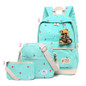 Children School Bags Cute Printing Backpack Flower Cartoon School Backpack For Girls 3pcs/set Blue Bags mochila escolar