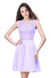 Robe de Cocktail Sexy Sheer Lace Lavender Cocktail Dresses 2017 Cheap Appliques Short Summer Party Dresses Vestido de Festa
