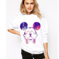 2017 Casual tumblr Sweatshirt WOMEN Cartoon MOUSE Print Sweatshirts Long Sleeve Hoody O-Neck KAWAII White CUTE Hoodies Pullovers