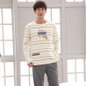 2017 Casual Striped Cotton Pajamas Set For Men Long Sleeve Sleepwear Lounge Homewear Pyjama Nightwear Home Clothes Autumn Winter