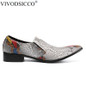 VIVODSICCO New Snake Style Genuine Leather Shoes Men Flats Pointed Toe Men Oxfords Shoes Casual Men Dress Shoes Wedding shoe
