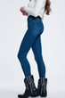 High Waisted Super Skinny Jeans in Blue
