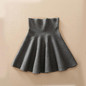 2017 Spring Autumn High Waist Knitted Skirts Women Pleated mini Skirt Casual Elastic Flared Skirt Female midi Short Skirt Woman