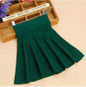 2017 Spring Autumn High Waist Knitted Skirts Women Pleated mini Skirt Casual Elastic Flared Skirt Female midi Short Skirt Woman