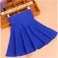 2017 Spring Autumn High Waist Knitted Skirts Women Pleated mini Skirt Casual Elastic Flared Skirt Female midi Short Skirt Woman