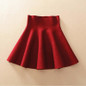2017 Spring Autumn High Waist Knitted Skirts Women Pleated mini Skirt Casual Elastic Flared Skirt Female midi Short Skirt Woman