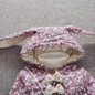 Warm Winter Baby Girls Parkas Floral Lovely Hooded Cotton Thicken Jackets Coat Outerwear Snow Wear Casaco+bag