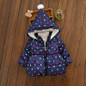 Warm Winter Baby Girls Hooded Polka Dot Snow Wear Outerwear Coat Kids Velvet Parkas casaco