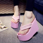 Free Shipping 2016 Ultra High Heels Beach Slippers Summer Wedges Platform Sandals Flip Flops Women Shoes