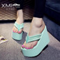 Free Shipping 2016 Ultra High Heels Beach Slippers Summer Wedges Platform Sandals Flip Flops Women Shoes