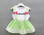 Free shipping 2016 new summer Korean baby dresses bow false two plaid shoulder straps baby girl dress A119