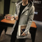 New 2016 winter thickening fleece long trench coat men fashon print mens overcoat with hooded men's clothing size m-5xl MDY9