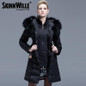 NEW 2016 Winter Jacket Women's Luxury Raccoon Fur Collar White Duck Down Coats Fashion Down Jackets Women Branded Long Parkas