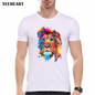 New 2016 Summer Fashion Colorful Lion Design T Shirt Men's High Quality Animal  Tops Hipster Tees pa789