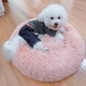 Round Plush Cat Bed House Soft Long Plush Cat Bed Round Pet Dog Bed For Small Dogs Cats Nest Winter Warm Sleeping Bed Puppy Mat