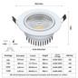 DBF Dimmable COB Recessed Downlight 5W 7W 10W 12W White/Black Body Ceiling Spot Light with 90-265V LED Driver 3000K 4000K 6000K