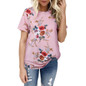 feitong plus size women t shirt 2018 Summer New Fashion Women Ladies Sexy Casual Floral Printing T-shirt Short Sleeve Tops