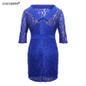 Fashion big sizes lace dresses women Spring dress Sexy boho bodycon Dresses 2018 plus Large Sizes vintage blue Dress Vestidos