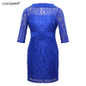 Fashion big sizes lace dresses women Spring dress Sexy boho bodycon Dresses 2018 plus Large Sizes vintage blue Dress Vestidos