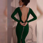 Fashion Back Zipper Office Dress Pencil Autumn Dresses Women Ukraine Long Sleeve Slim Elegant OL Bodycon Dresses For Women