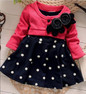 Cotton Baby Girls Toddler Dresses Party 2017 New Autumn Sleeve Polka Dot Princess Tutu Bow Girls Dress Children Clothing hsp029